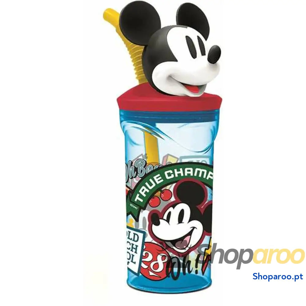 Copo com Palhinha Mickey Mouse True Champions 360 ml