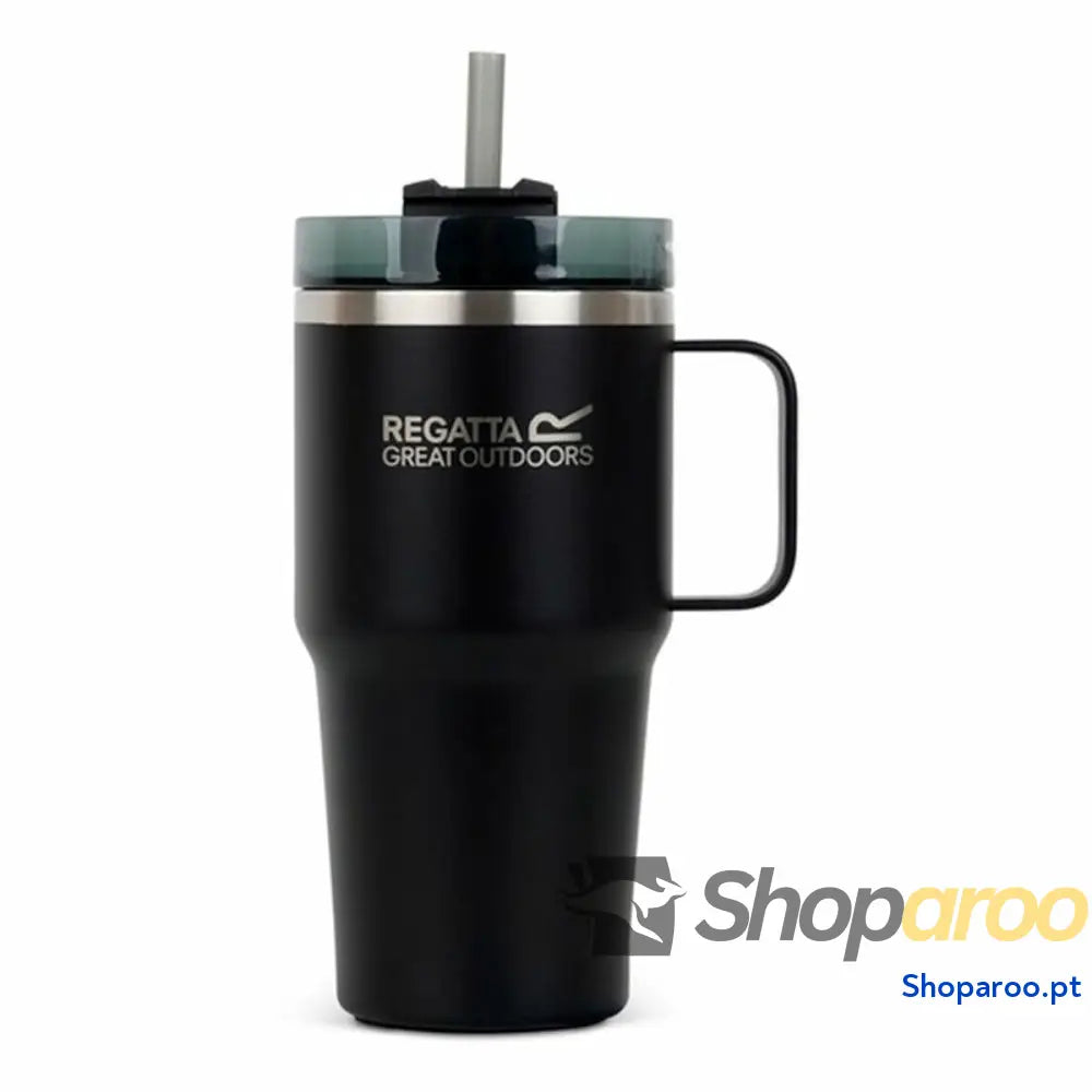 Copo com Palhinha Regatta Thermo Insulated Mug Preto 600 ml Aço inoxidável