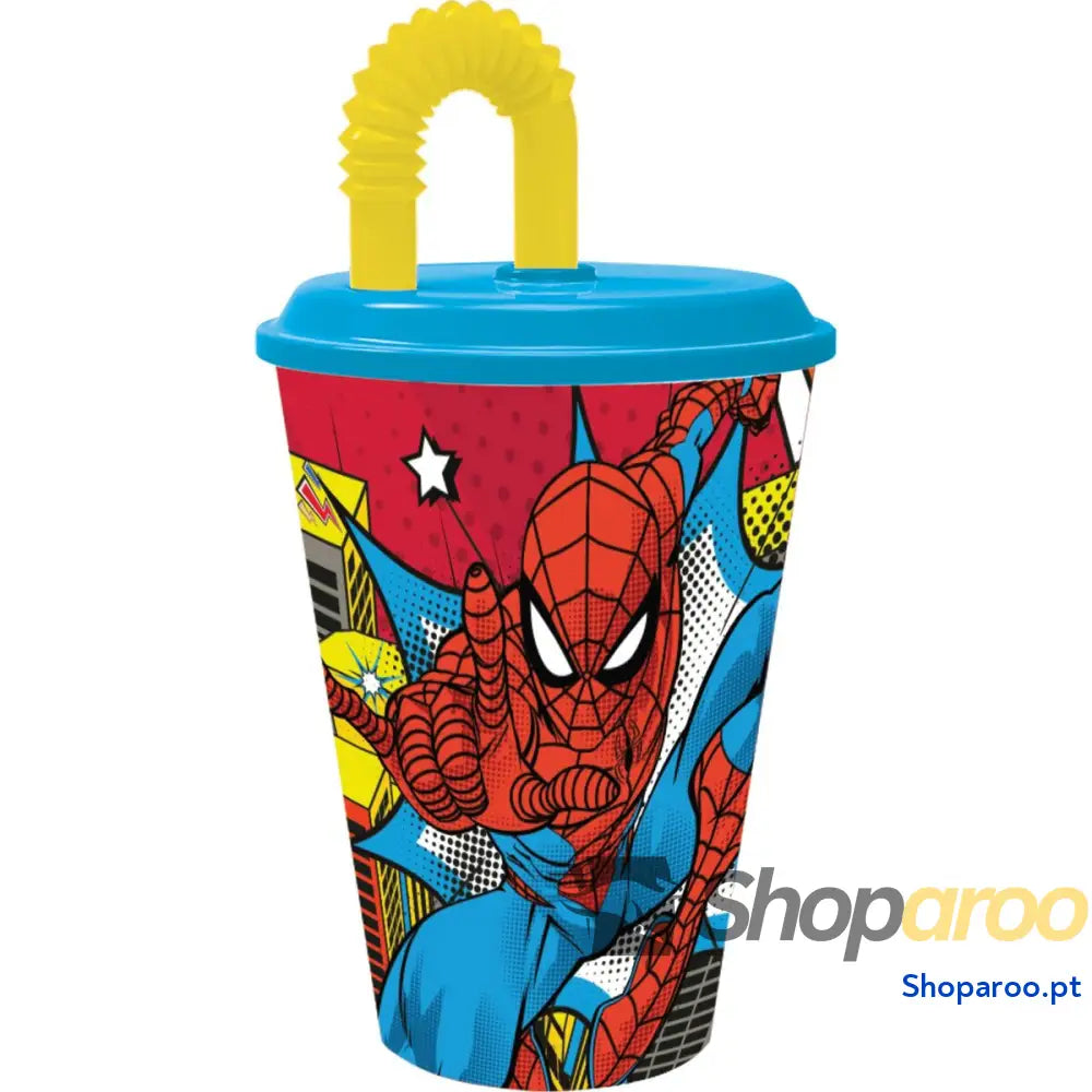 Copo com Palhinha Spider-Man CZ11366 430 ml