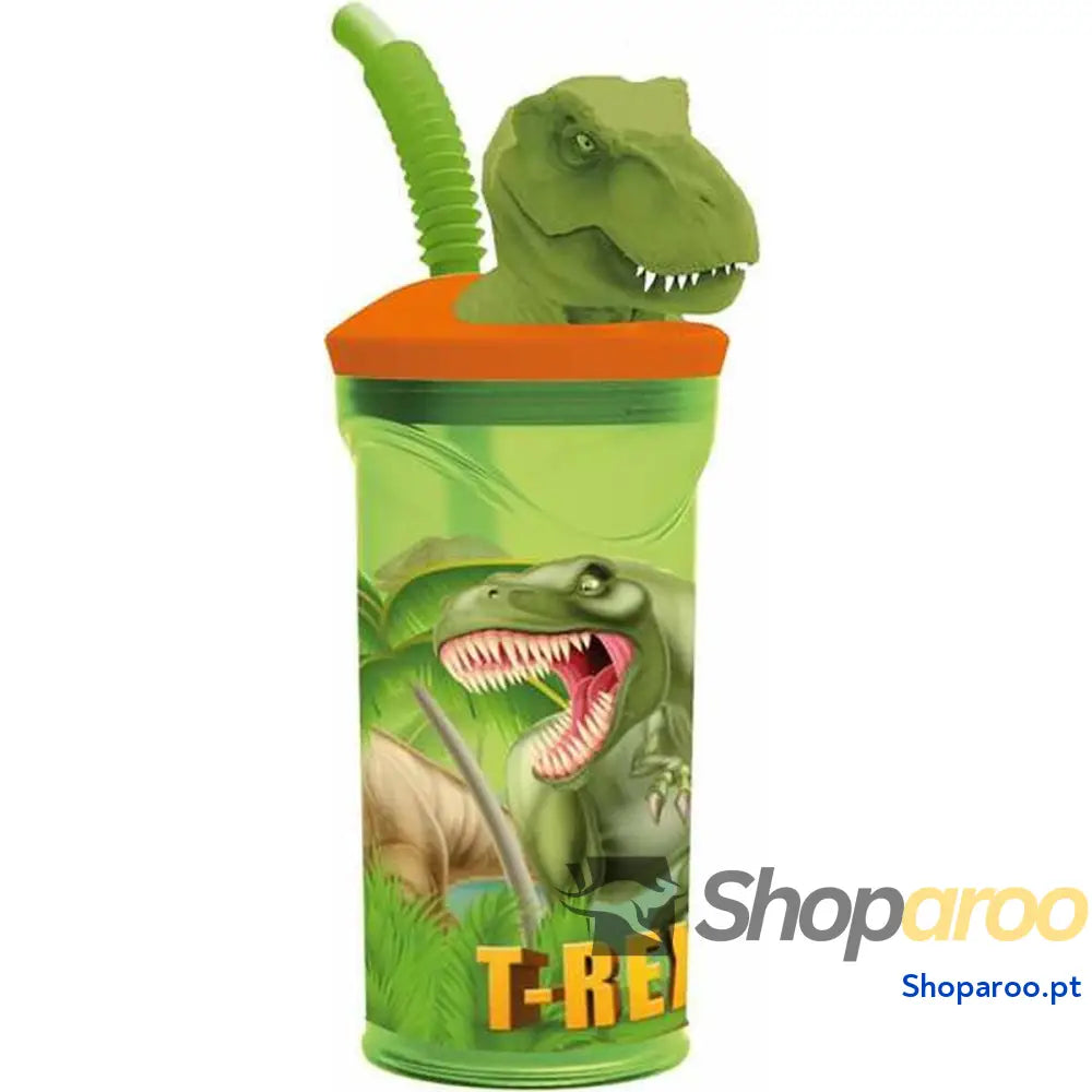 Copo com Palhinha Stor T-Rex Verde