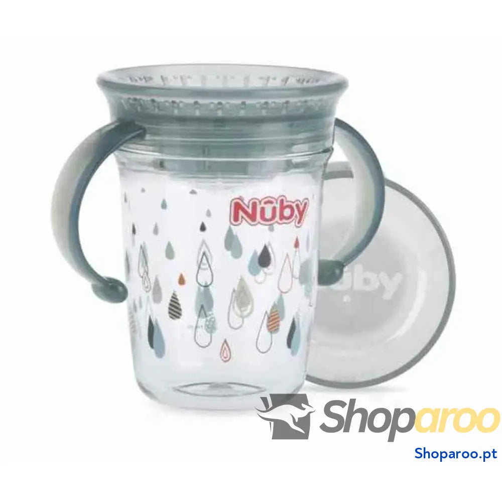 Copo de Aprendizagem Nûby NV0414019GREY + 6 Meses 360º Cinzento 240 ml