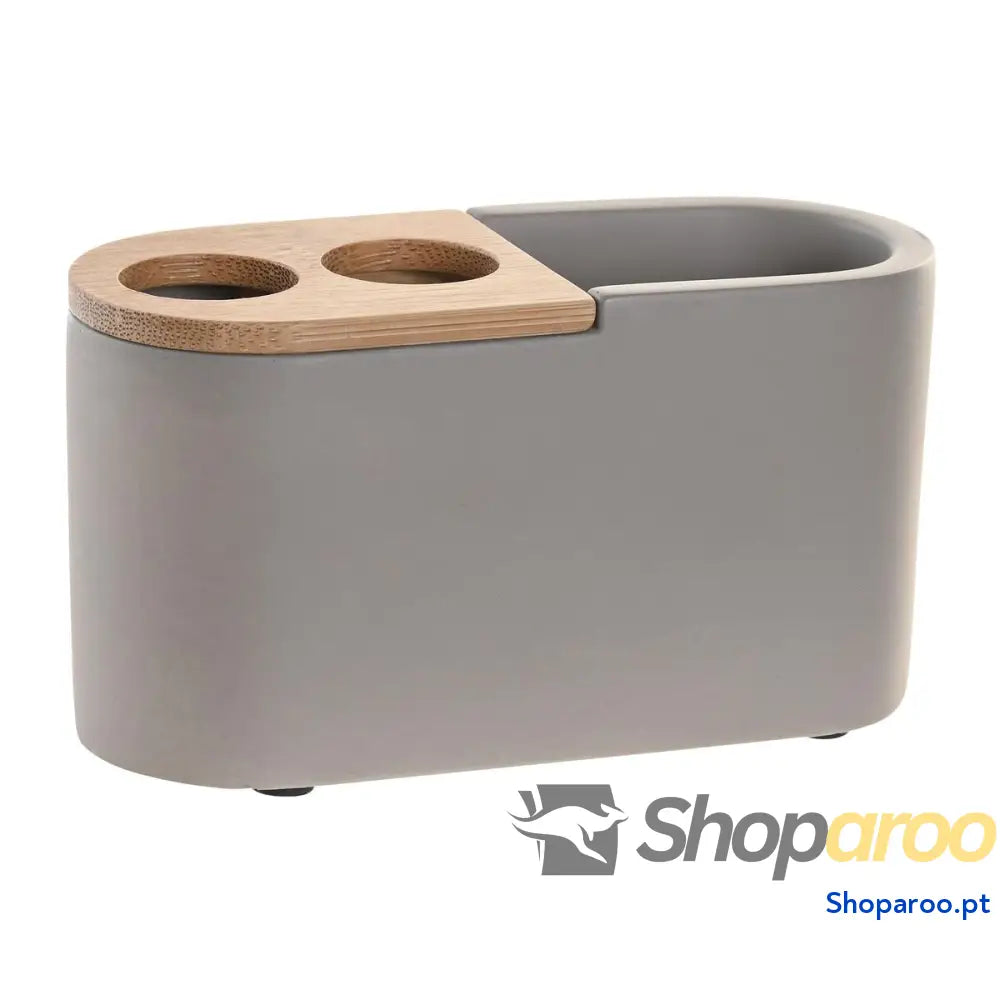 Copo DKD Home Decor Cinzento Natural Bambu Cimento 11 X 4,5 6 CM