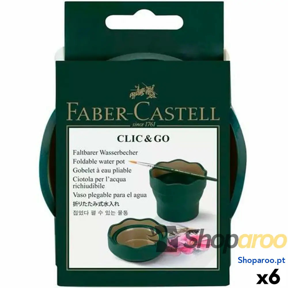 Copo Faber-Castell Clic & Go Dobrável Verde-escuro 6 Peças