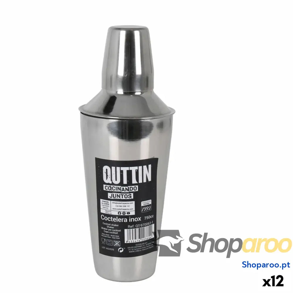 Coqueteleira Quttin Aço inoxidável 750 ml ø 9,2 x 25,6 cm (12 Unidades)