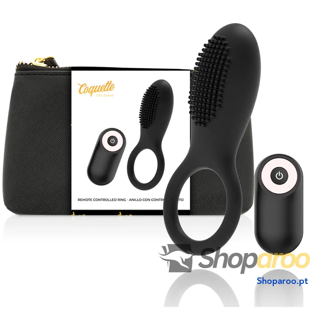 COQUETTE CHIC DESIRE - COCK RING CONTROLE REMOTO RECARREGVEL PRETO/ OURO