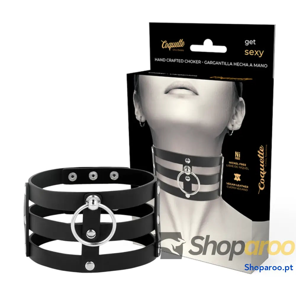 COQUETTE CHIC DESIRE - GARGANTILHA DE COURO VEGANO ESTILO FETISH