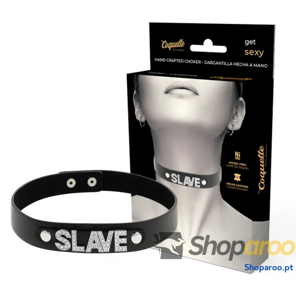 COQUETTE CHIC DESIRE - GARGANTILHA DE COURO VEGANO SLAVE