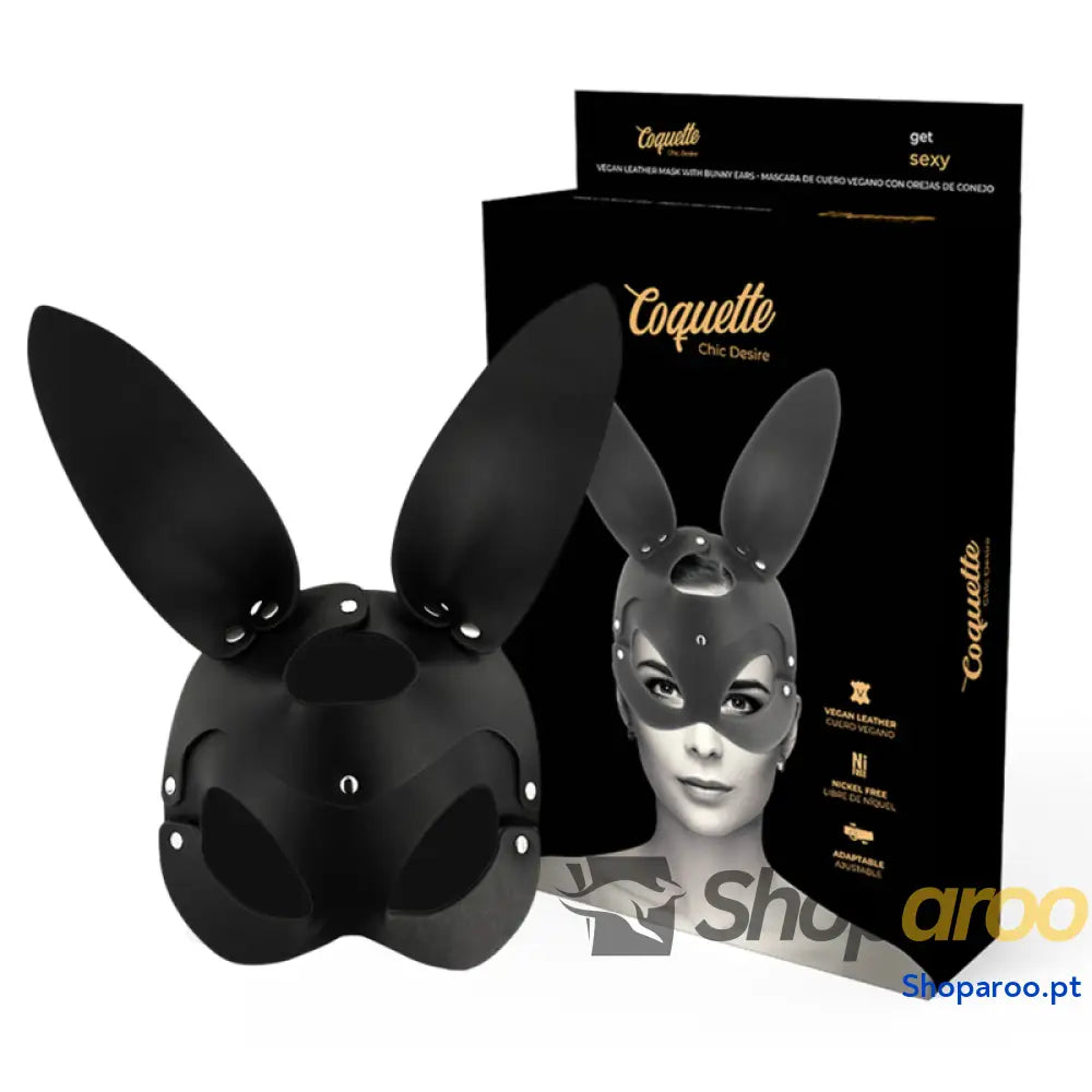 COQUETTE CHIC DESIRE - MSCARA DE COURO VEGANO COM ORELHAS DE COELHO