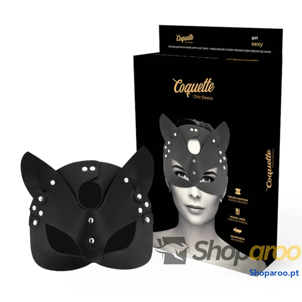 COQUETTE CHIC DESIRE - MSCARA DE COURO VEGANO COM ORELHAS DE GATO