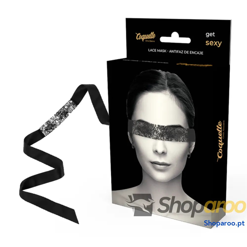 COQUETTE CHIC DESIRE - MSCARA DE RENDA PRETA COM FITA