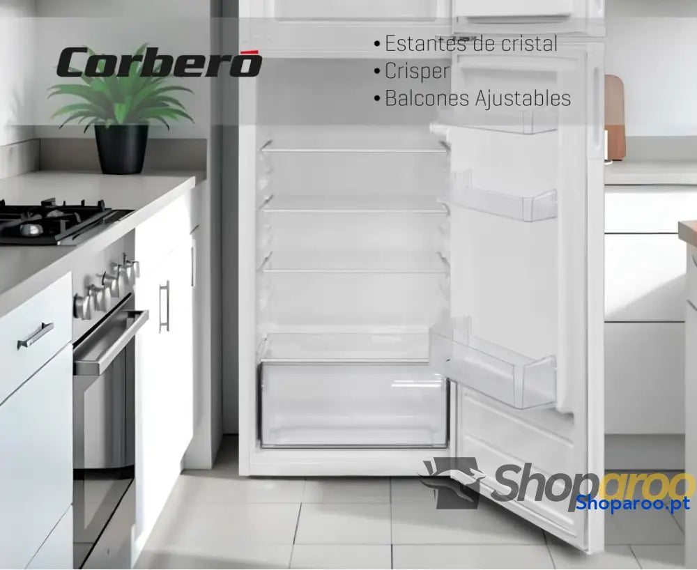 Corbero Frigorífico 2P CF2PV21324W | Capacidade 212L | Branco | Luz interior gaveta para legumes prateleiras ajustáveis