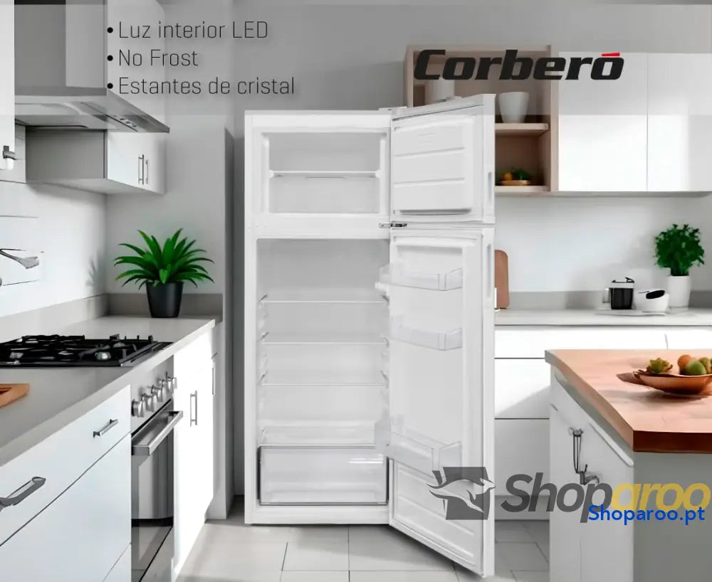Corbero Frigorífico 2P CF2PV21324W | Capacidade 212L | Branco | Luz interior gaveta para legumes prateleiras ajustáveis