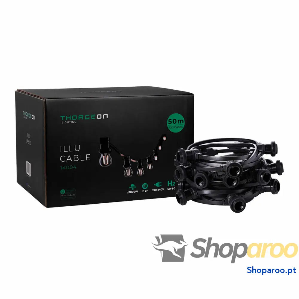 Corda de luz Thorgeon Preto 2000 W 100