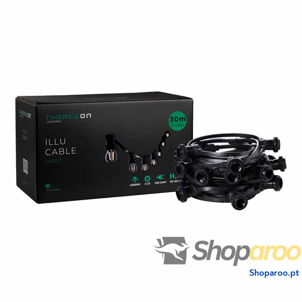 Corda de luz Thorgeon Preto 2000 W 30 m 30