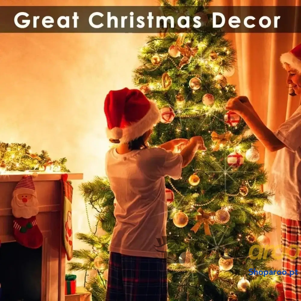 Cordão de Luz LED USB para Natal e Decoração 8 Modos com Controlo Remoto