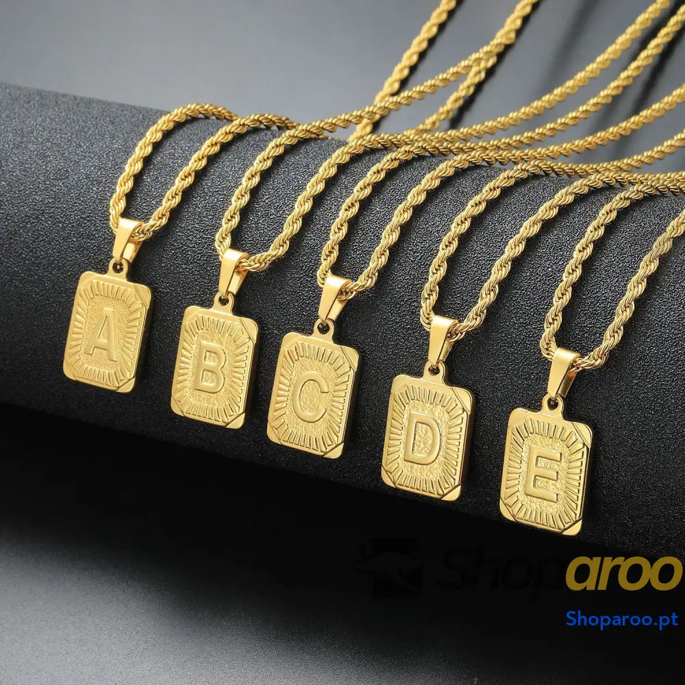 Corrente de pescoço hip hop dourada em aço inoxidável