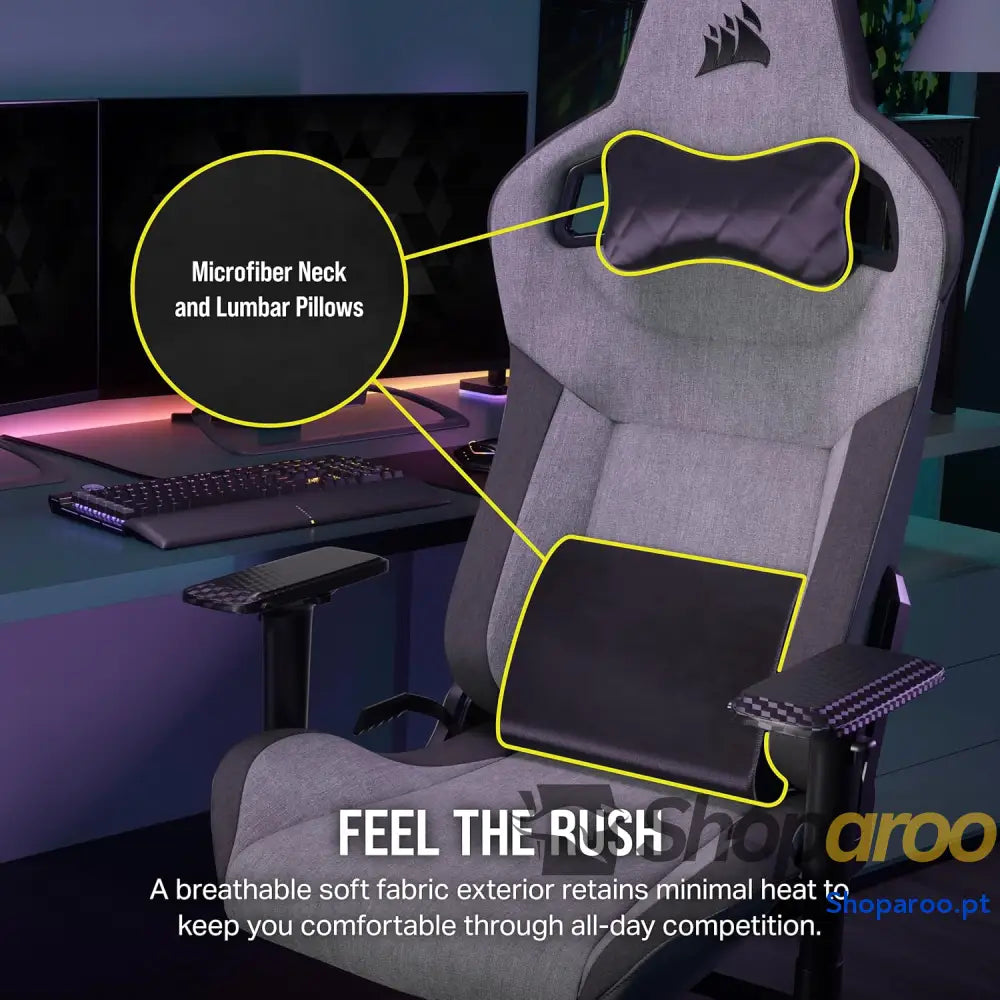 Corsair T3 Rush Cadeiras de Gamer liga aço cinzento e antracite tamanho único