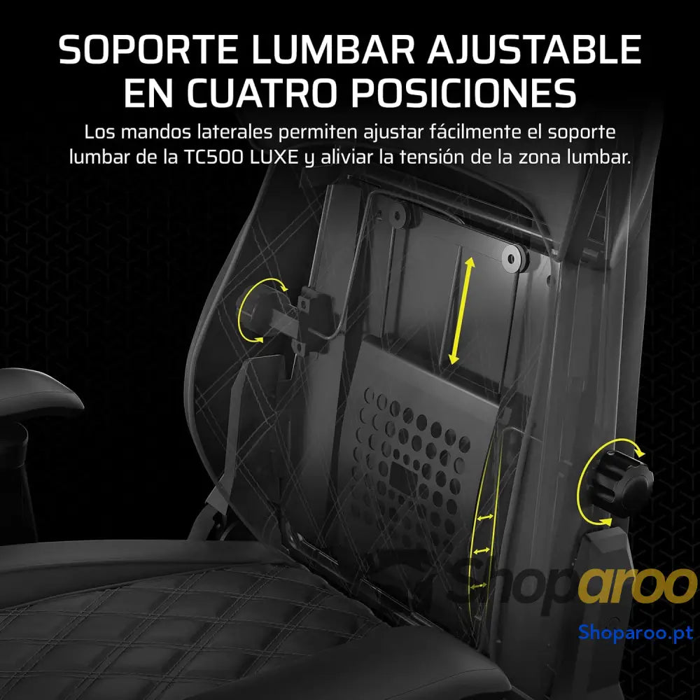 Corsair TC500 Luxe Cadeira para jogos tecido respirável premium assentos largos apoios de braço ajustáveis em 5
