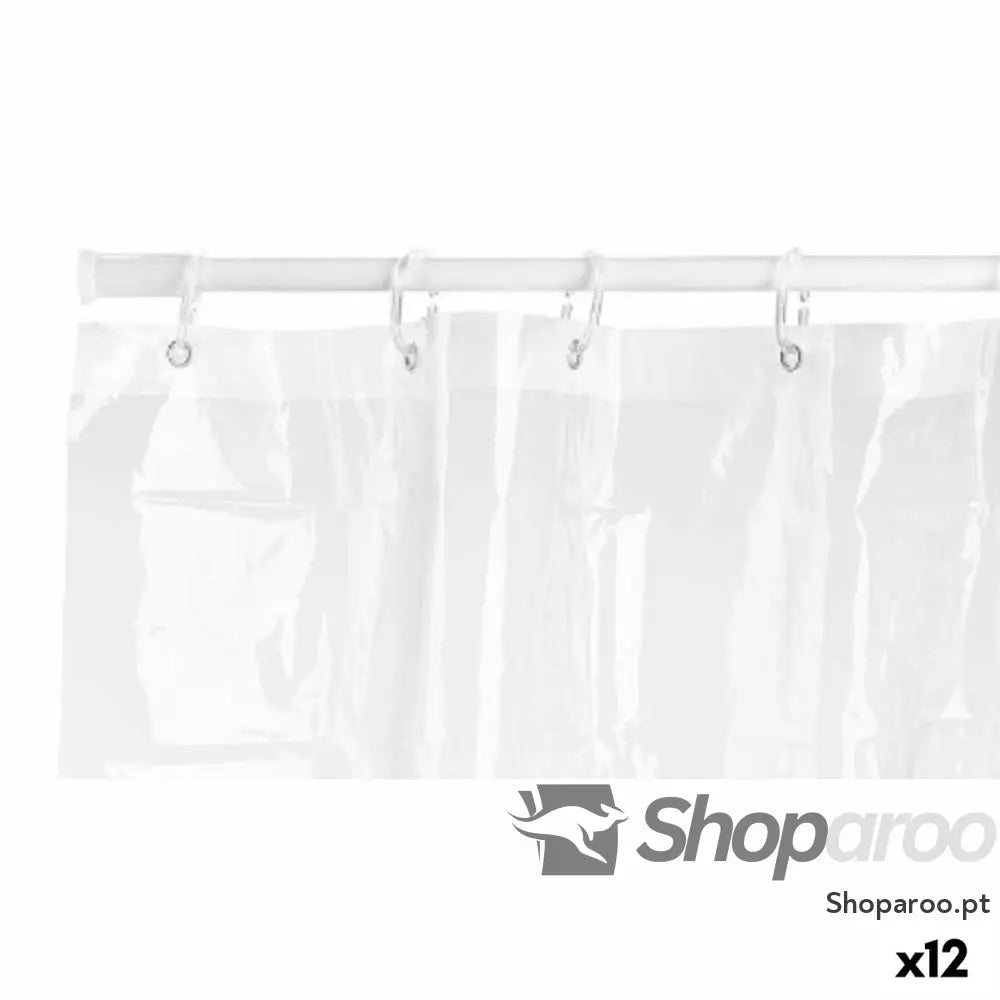 Cortina de Duche Berilo 216 Transparente Plástico PEVA 180 x cm (12 Unidades)