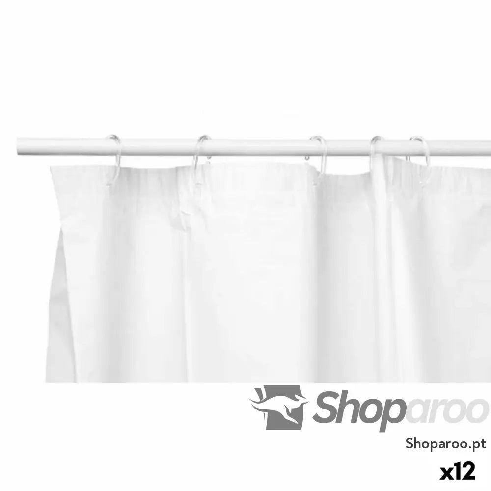 Cortina de Duche Berilo 89375 Branco Polietileno EVA 180 x cm (12 Unidades)