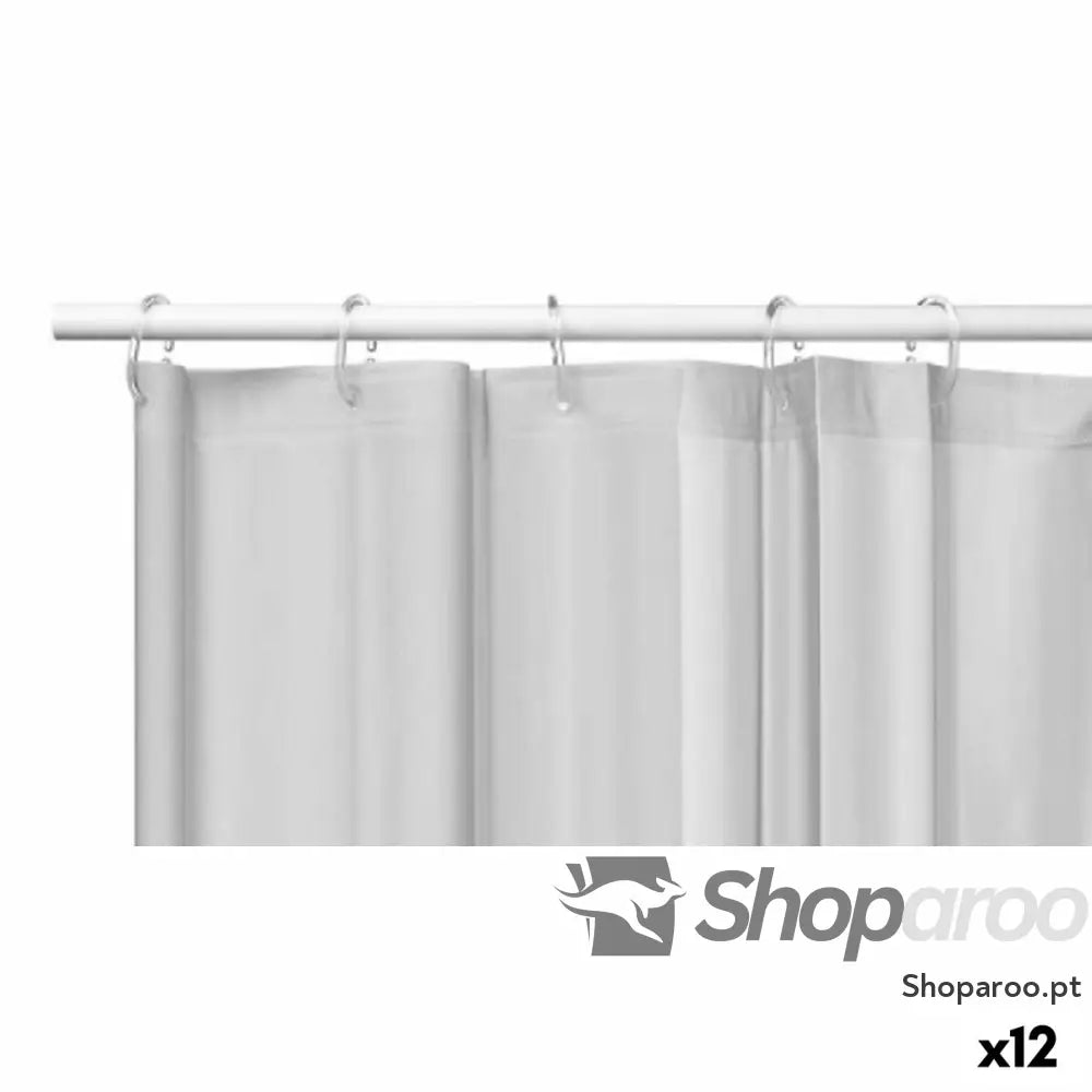 Cortina de Duche Berilo SC MIX 01 GREY Cinzento Polietileno EVA 180 x cm (12 Unidades)
