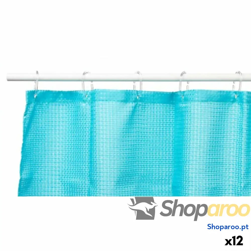 Cortina de Duche Berilo SC POLY UD1 BLUE Azul Poliéster 180 x cm Pontos (12 Unidades)