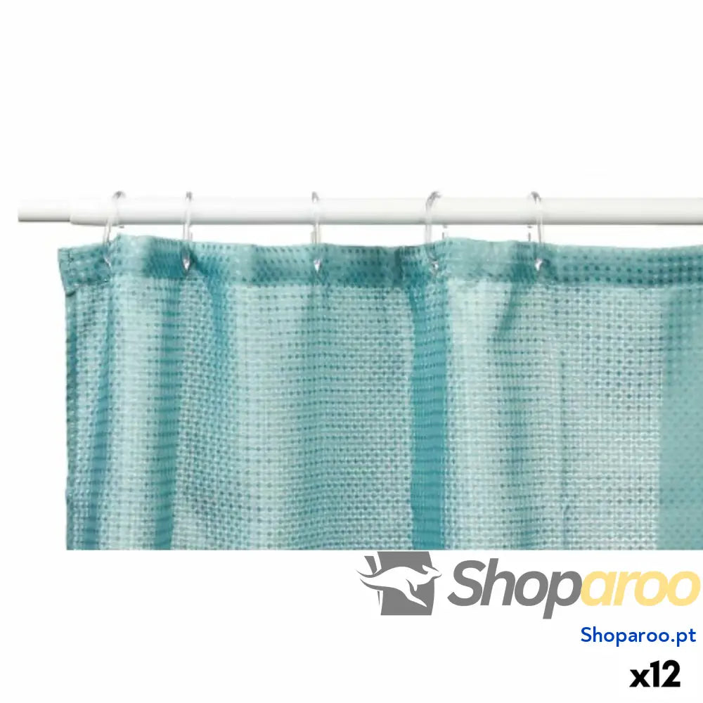 Cortina de Duche Berilo SC POLY UD1 GREEN Verde Turquesa Poliéster 180 x cm Pontos (12 Unidades)