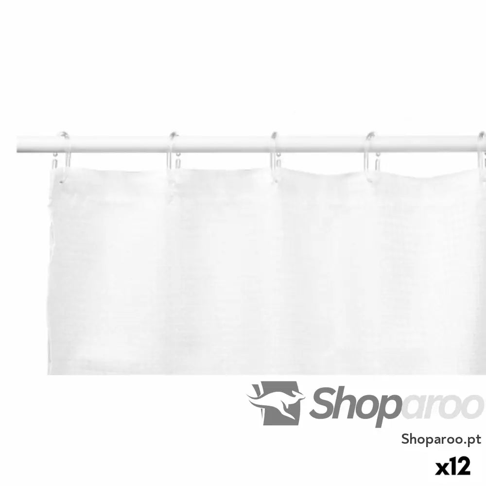 Cortina de Duche Berilo SC POLY UD1 WHITE Branco Poliéster 180 x cm Pontos (12 Unidades)