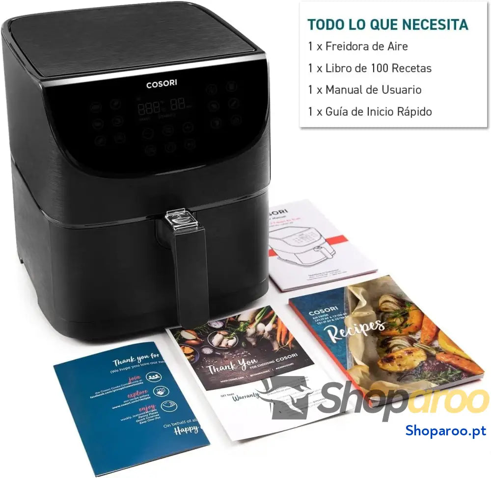 COSORI Fritadeira sem óleo 5,5 l preto branco e vermelho