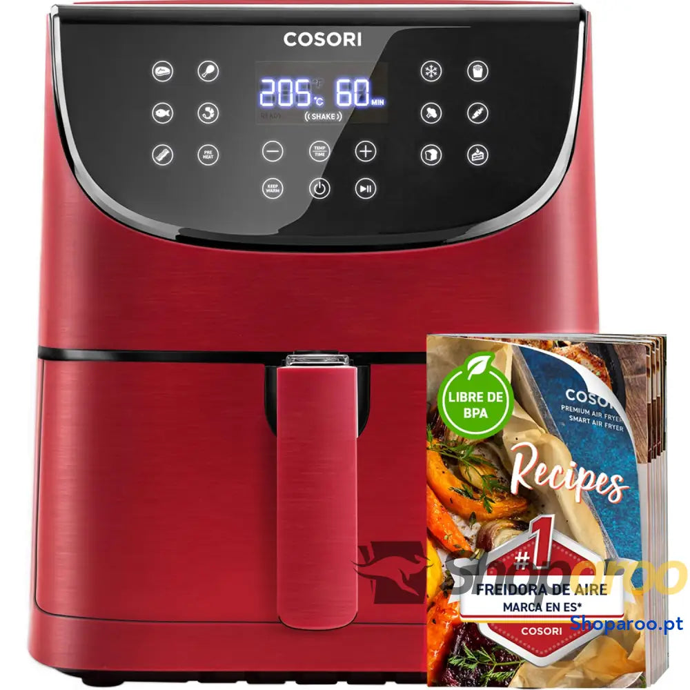 COSORI Fritadeira sem óleo 5,5 l preto branco e vermelho