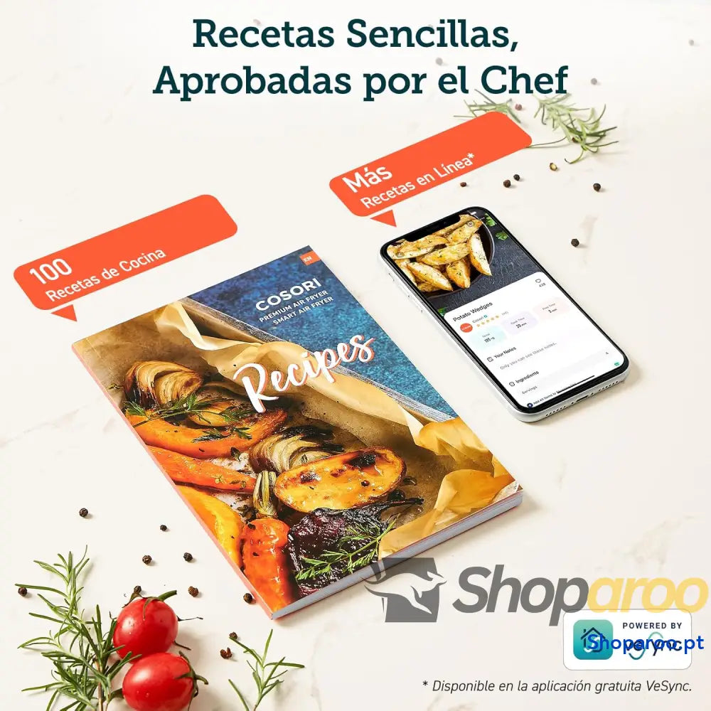 COSORI Fritadeira sem óleo 5,5 l preto branco e vermelho