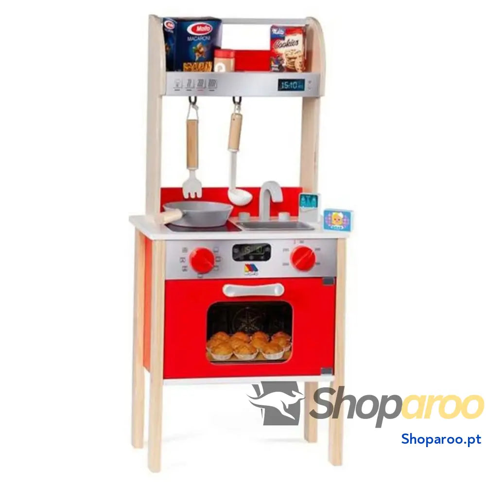 Cozinha de Brincar Moltó 21293 Madeira Vermelho (10 pcs)