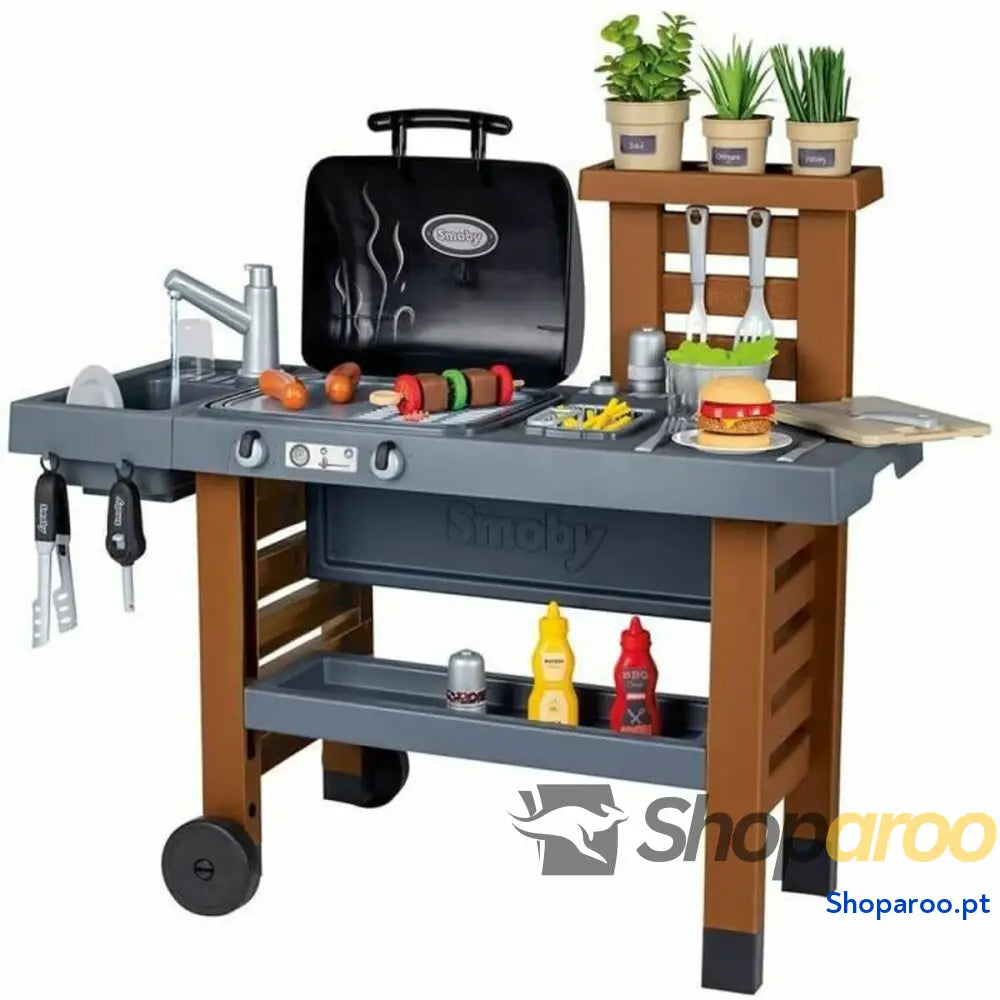 Cozinha de Brincar Smoby Garden Kitchen Churrasco 43 Peças