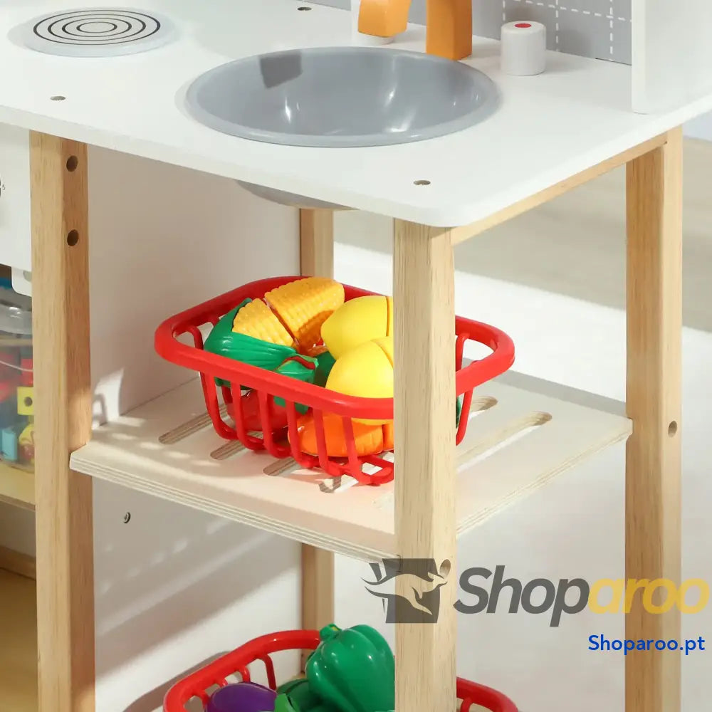 Cozinha de Brinquedo Infantil Madeira com Acessórios para Crianças