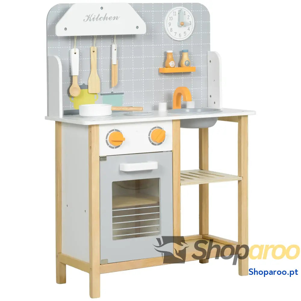 Cozinha de Brinquedo Infantil Madeira com Acessórios para Crianças