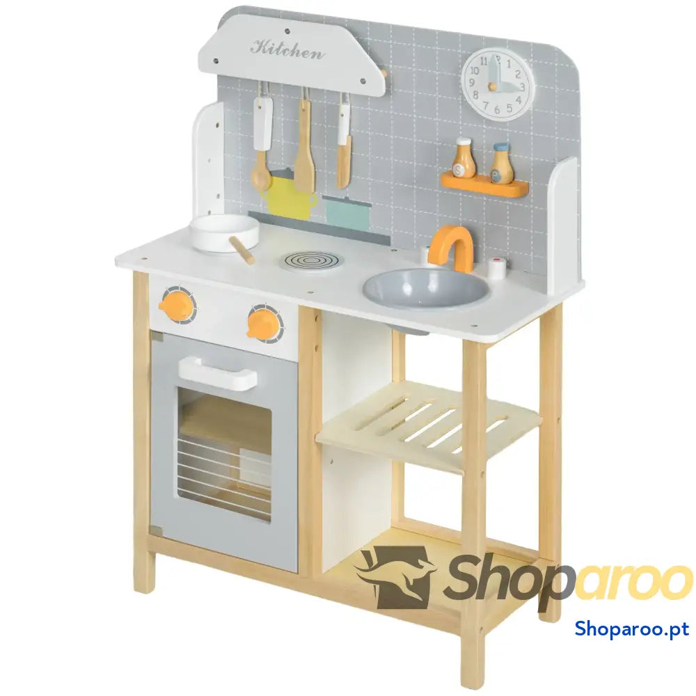 Cozinha de Brinquedo Infantil Madeira com Acessórios para Crianças