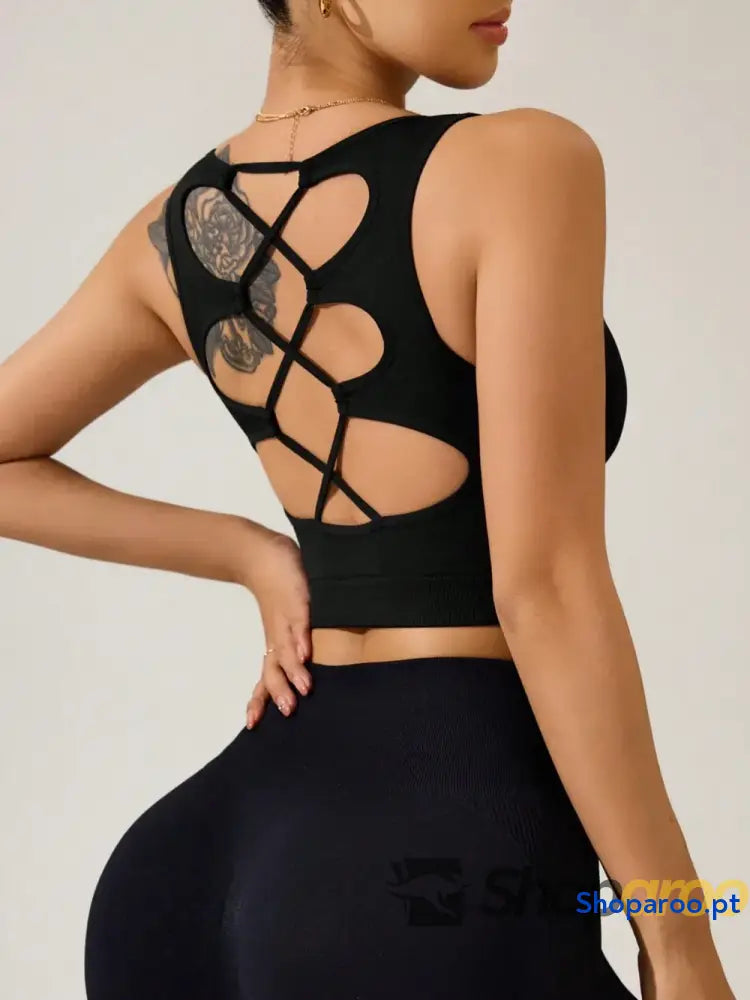 Crisscross Cropped Active Tank