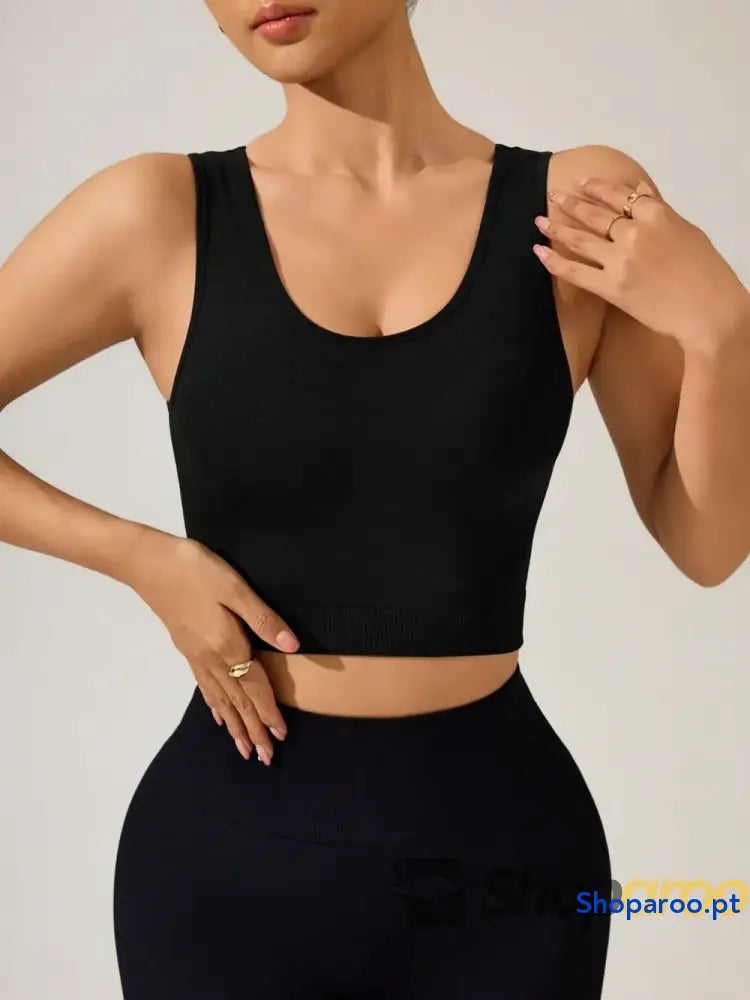 Crisscross Cropped Active Tank