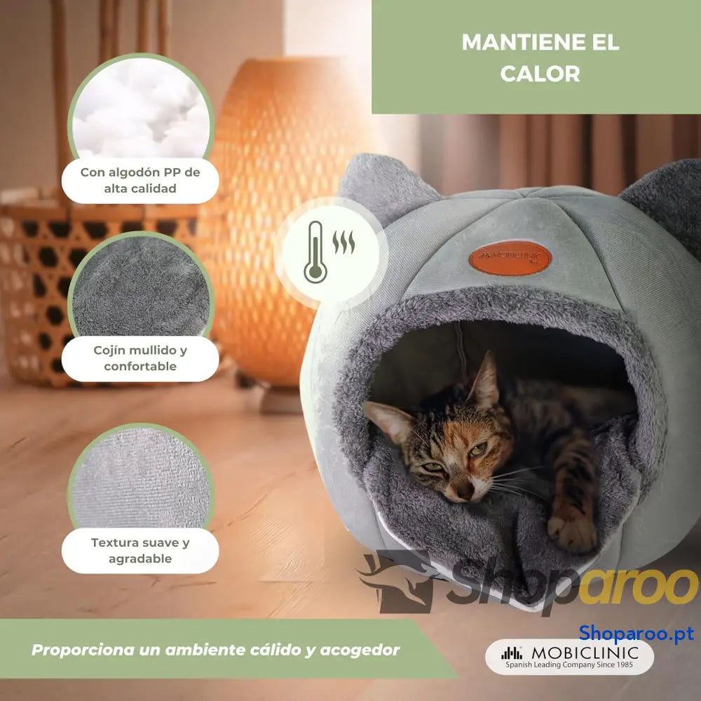 Cueva nido para gatos estrutura semicerrada fácil de plegar e armazenar