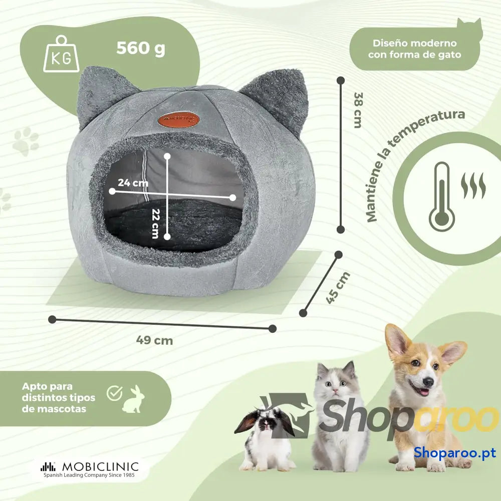 Cueva nido para gatos estrutura semicerrada fácil de plegar e armazenar