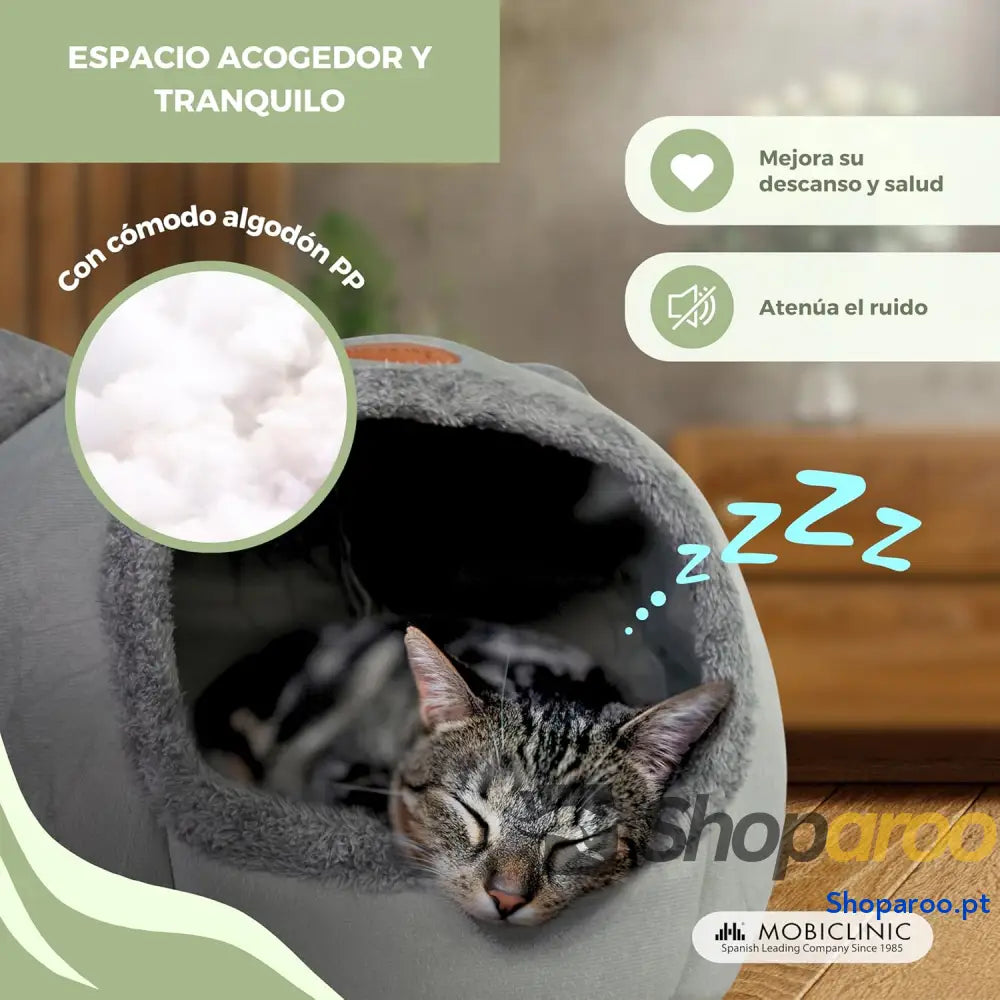 Cueva nido para gatos estrutura semicerrada fácil de plegar e armazenar