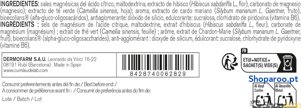 Cumlaude Lab Drenaqua Plus+ complemento alimentar ajuda à drenagem e retenção de líquidos com chá verde ibisco pré