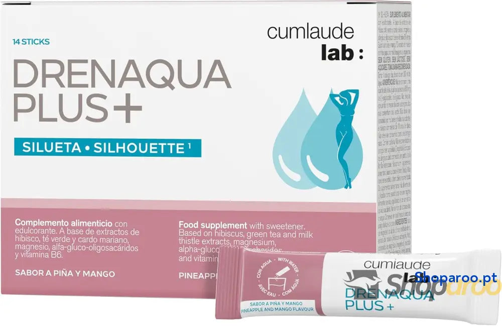 Cumlaude Lab Drenaqua Plus+ complemento alimentar ajuda à drenagem e retenção de líquidos com chá verde ibisco pré