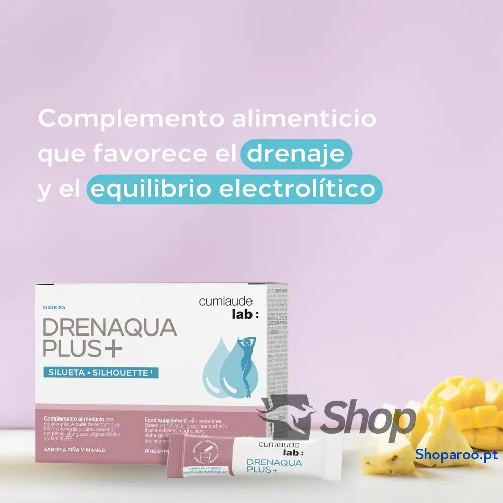 Cumlaude Lab Drenaqua Plus+ complemento alimentar ajuda à drenagem e retenção de líquidos com chá verde ibisco pré