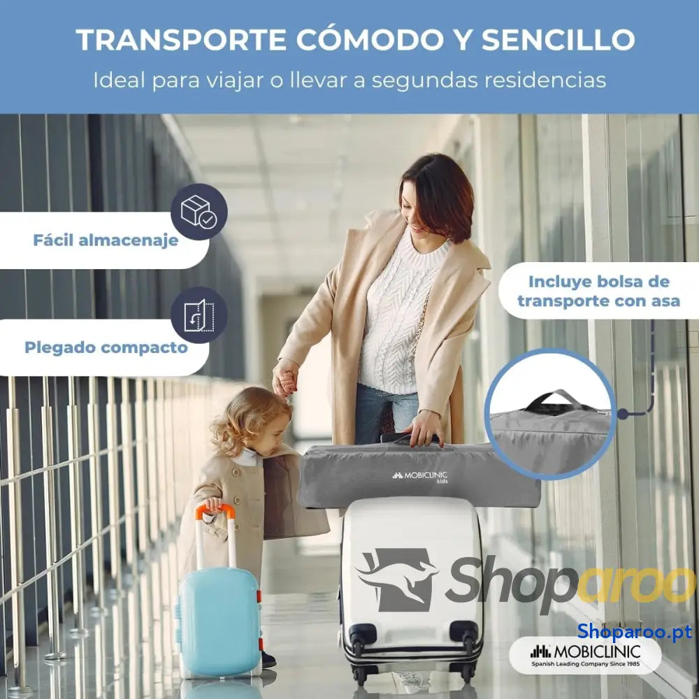 Cuna de Viaje Bolsa Transporte 2 en 1 Plegado ultracompacto Colchón extraíble Mofli hasta 15kg Tela Transpirable