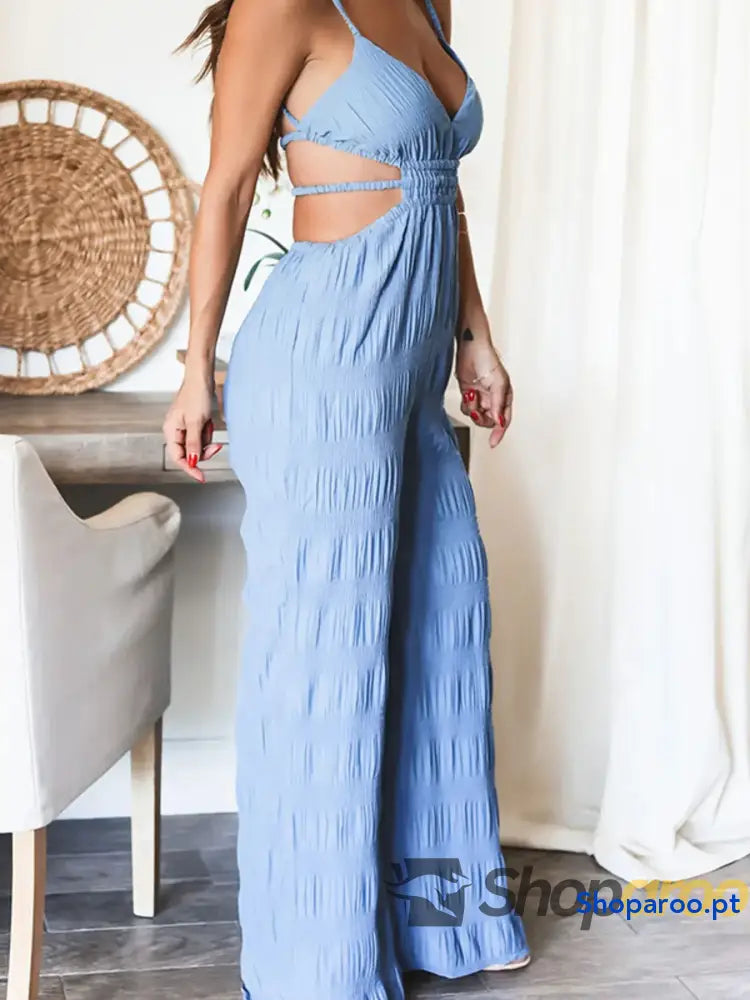 Cut-Out Wide Leg Jumpsuit