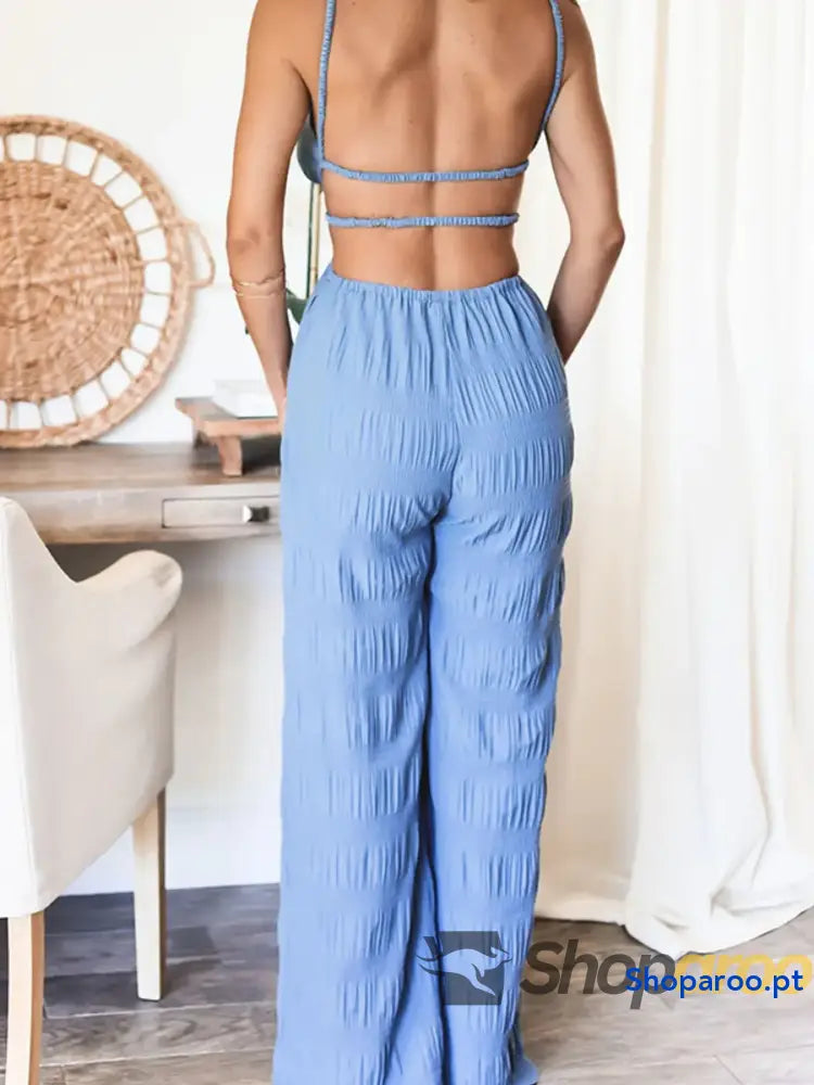 Cut-Out Wide Leg Jumpsuit