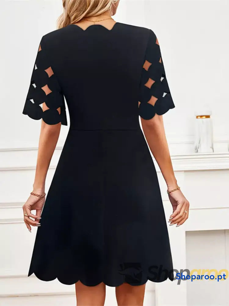 Cutout Half Sleeve Mini Dress