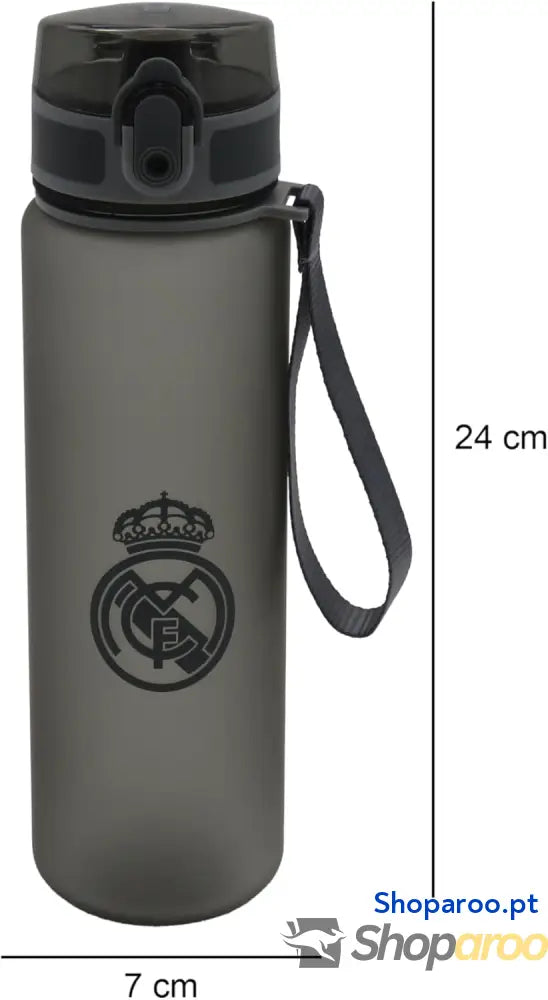 Real Madrid Botella de Agua Deportiva Bidón Cantimplora Color Negro Producto Oficial