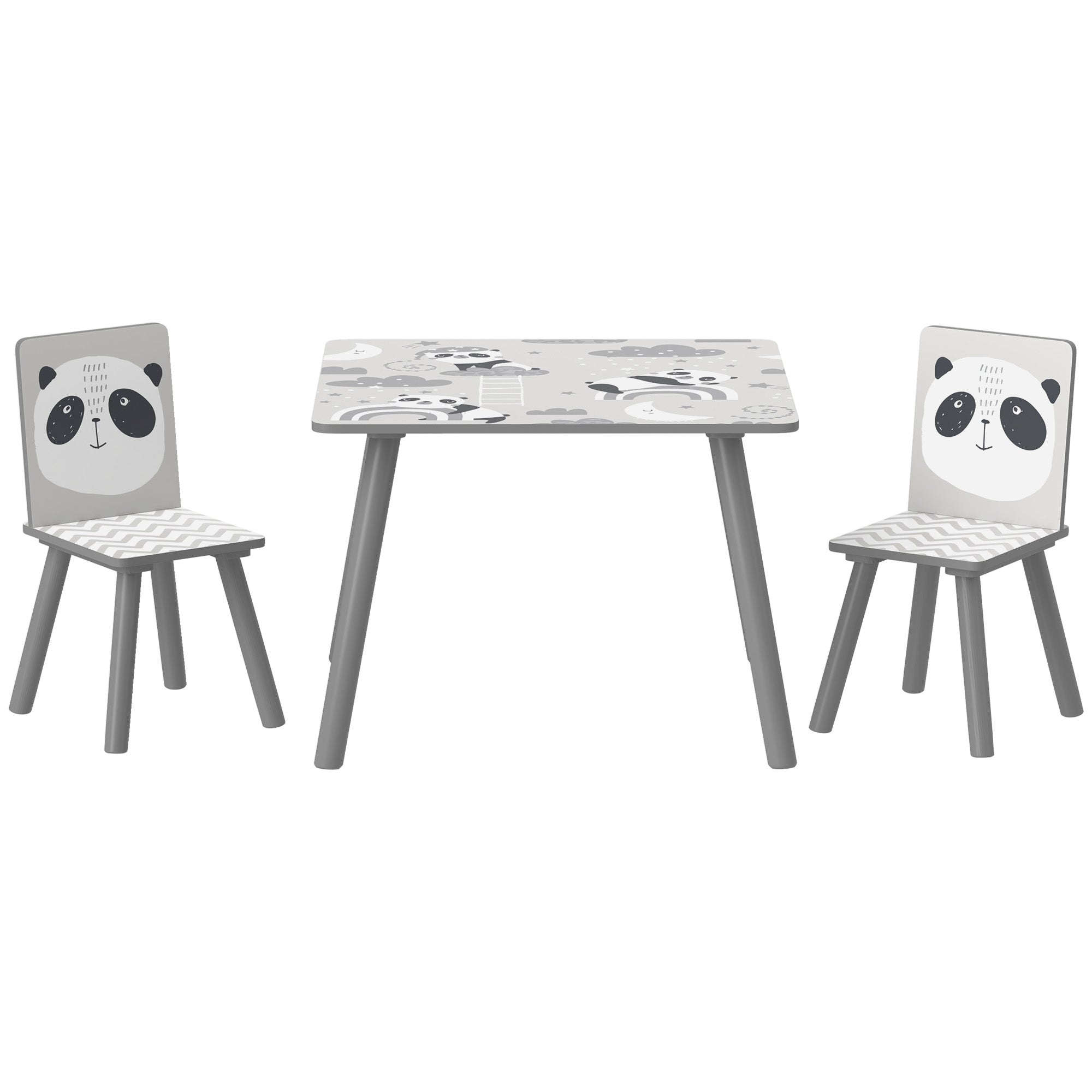 Conjunto de Mesa e Cadeiras para Crianças de 3 Peças Mesa Infantil com 2 Cadeiras Conjunto de Móveis para Atividades Cinza